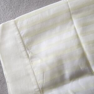Anichini Quagliotti Euro Pillow Sham 26"x26" Cream Striped Damask Cotton